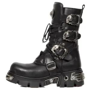 Черные унисекс ботинки на 6 см NEW ROCK, черный