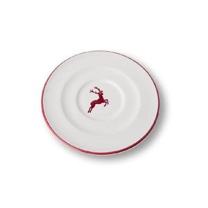 Блюдце для капучино Bordeaux Red Deer Gourmet d: 14 см Gmundner Keramik, бело-красный