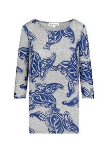 Рубашка тонкой вязки с узором пейсли серо-синего цвета Bicalla, мультиколор