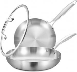 Набор сковородок Inqibee из нержавеющей стали, 25/30 см, серебряный