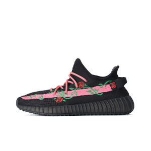 Кроссовки adidas originals Yeezy Boost 350 V2 Lifestyle Shoes Unisex Low-top Black/Pink/Green/Red, черный/розовый