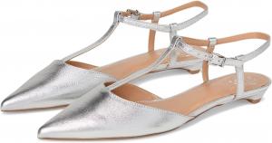 Балетки Vince Camuto Varena T-Strap Kitten Heel Pumps, Lux Silver