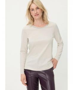 Женская футболка с отделкой стразами Olsen, Almond beige