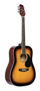 Акустическая гитара STAGG Sunburst dreadnought acoustic guitar with basswood top Sunburst