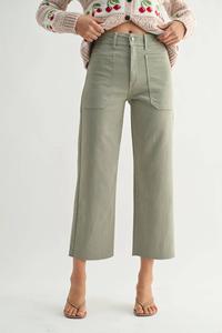 Джинсы Utility Wide Leg с высокой талией в цвете Rosemary Just Black Denim, Rosemary
