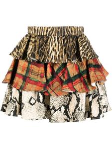 Roberto Cavalli многослойная юбка мини, серый