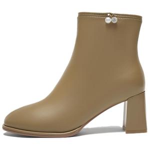 BASTO Женские полусапожки хаки/черные/экрю - черные (на флисе), цвет Black (Fleece-Lined)