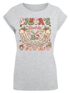 Футболка F4NT4STIC T-Shirt Santas favorite Ho Ho Ho Weihnachten, пятнистый серый
