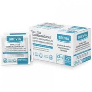 Водно-спиртовые салфетки - упаковка 24 шт Brevia