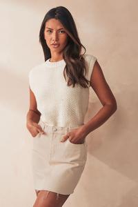 Джинсовая мини-юбка Noisy May, бежевый