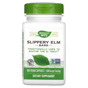 Добавка Nature's Way Slippery Elm Bark 1600 мг, 100 веганских капсул