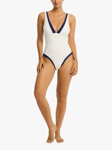 Купальник De Soleil с вырезом на спине Sea Level, White