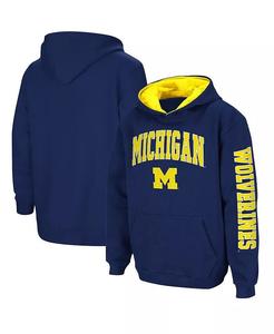 Темно-синий пуловер с капюшоном Big Boys Michigan Wolverines 2-Hit Team Colosseum, синий