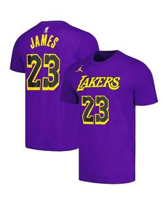 Мужская футболка бренда LeBron James Purple Los Angeles Lakers 2022/23 Statement Edition с именем и номером Jordan, фиолетовый