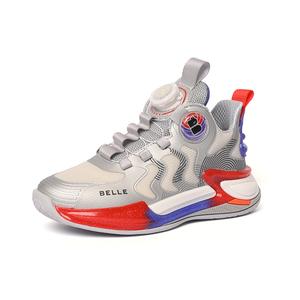 Детские баскетбольные кроссовки средней высоты с противоскользящей подошвой и защитой от ударов BELLE, серый