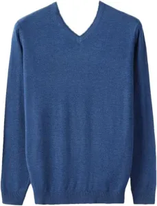 Мужской тонкий свитер из шерсти с V-образным вырезом