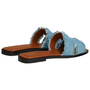 HERMES Oran Slide Slippers 1cm Women's Blue