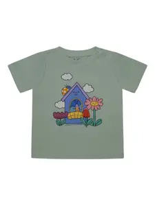 Футболка с графическим принтом Stella Mccartney Kids, зеленый