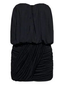 Платье без бретелек с плиссировкой Isabel Marant, черный