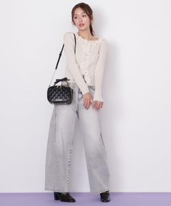 Стеганая квадратная сумка с украшениями Jill By Jill Stuart, цвет Black