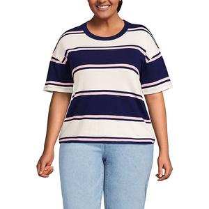 Футболка с коротким рукавом Mariner Plus size Lands' End, Sea Navy Stripe