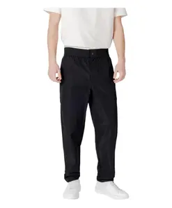 Черные брюки из полиэстера на шнуровке с карманами. Calvin Klein Jeans, черный