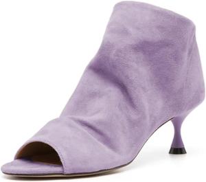 Женские ботильоны YDN с открытым носком, на низком каблуке-кубике, с задней молнией, стильные короткие ботинки для вечеринок и повседневной носки, на осень и зиму, размеры 4-16 US, Purple