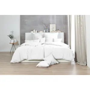 Постельное белье Primera «Stone-Washed», с мелкой складкой, качество Renforceé, из 100% хлопка, с застежкой-молнией, легкое в уходе, сертифицировано STANDARD 100 от OEKO-TEX, белый