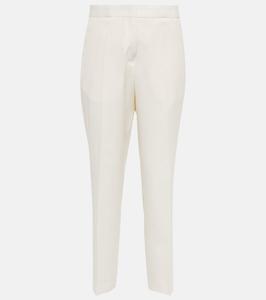 Прямые шерстяные брюки сшиты на заказ Jil Sander, Chalk