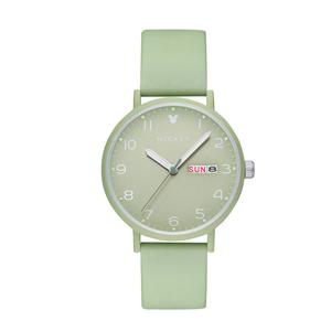 Disney Часы Quartz Movement Silicone Strap Watch Women's Watch White Dial, Green Face Green Rubber Band