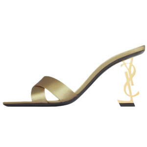 Opyum Slide Slippers Women's Beige SAINT LAURENT, экрю