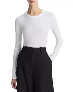 Базовая футболка с длинным рукавом и круглым вырезом Vince, белый