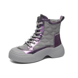 Golden Silk Rabbit Короткие женские мартинсы 5 см серо-фиолетовые, цвет Gray Purple