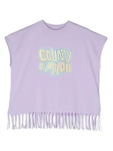 Футболка с надписью Marcelo Burlon County Of Milan Kids, фиолетовый