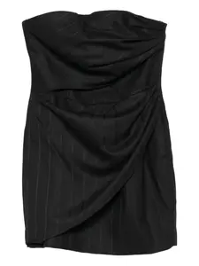 Драпированное платье мини без бретелей THE ANDAMANE, черный