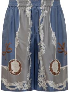 Шорты из шелка Versace, синий