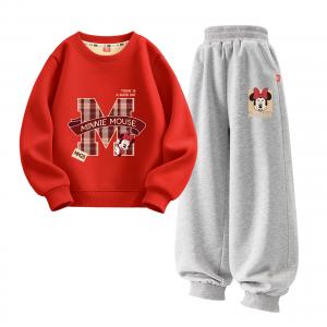 Детская повседневная спортивная одежда с воротником-гольф утепленная Disney, [thickened and fleece-lined]di preppy nude+di xile joy k серый