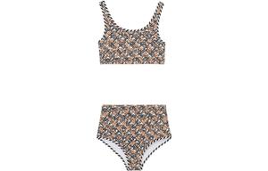 Купальник раздельный Burberry с принтом и узором, белый