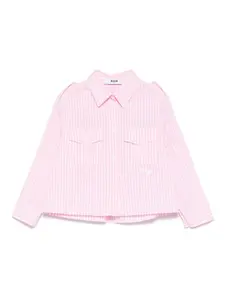 Рубашка в полоску MSGM Kids, розовый