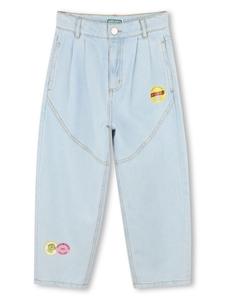 Kenzo Kids джинсы с нашивкой, синий