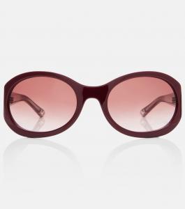 Круглые солнцезащитные очки Gucci, Burgundy-Burgundy-Red