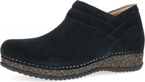 Женские стеганые замшевые ботильоны Dansko Muriel - уютные ботинки с эластичной посадкой, мягкой пробковой стелькой и легкой резиновой подошвой, Black