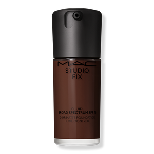 Тональный крем Studio Fix Fluid SPF15 с матирующим эффектом и контролем жирности кожи на 24 часа. MAC, NW60 (rich espresso with red undertones for deep dark skin)