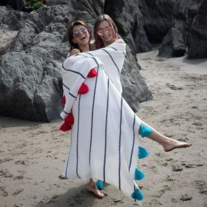 Плед с кисточкой Pink Lemonade Blue Dazzle, синий