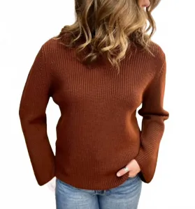 Вязаный топ из эластичной мериносовой шерсти цвета какао Forte Forte