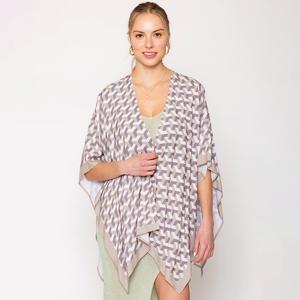 Руана-пончо с геометрическим узором TRUEDAMES, бежевый