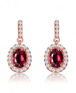 Серьги-Подвески с кубическим цирконием, покрытые розовым золотом 18 карат Rachel Glauber, red