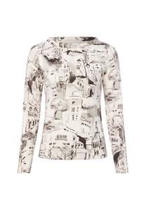 Топ Marc Cain Long sleeved top, Ecru Grau/White