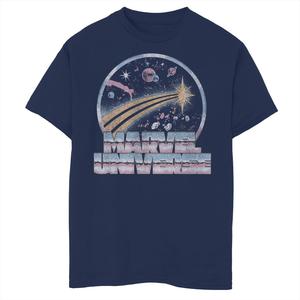 Футболка с космическим портретом «Капитан Марвел Marvel» для мальчиков 8–20 лет Marvel, синий