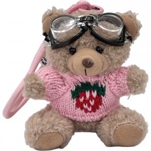 Плюшевый кулон Pilot Bear Dolls высотой 11 см ROUERXIONG, розовый